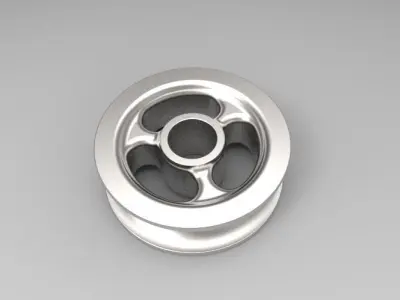 Pulley metal wheel Low-poly 3D model