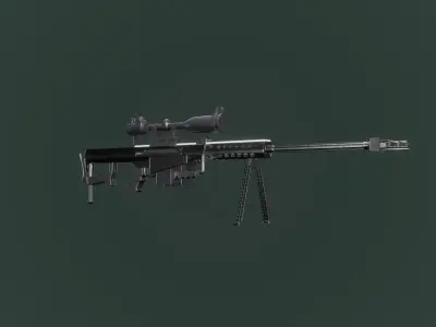Animated Barrett Rifle Free 3D model