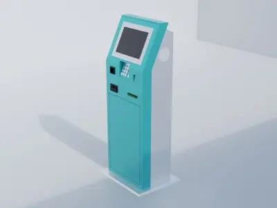 Indoor Self-Service Payment Kiosk with Touch Screen Free 3D model