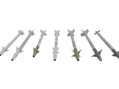 Aim-9 Sidewinders low poly collection Low-poly 3D model