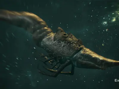 Fish model - Shrimp fish lowpoly - ocean horror - monster fish 1 Low-poly 3D model