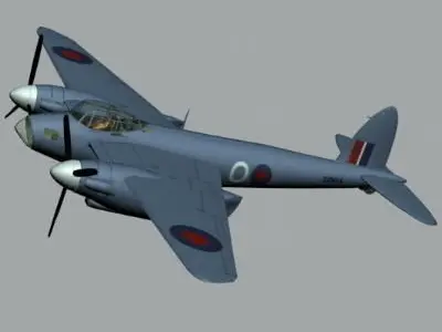 RAF WWII Mosquito IV photographic reconnaissance unit  3D model