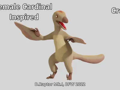 Deinonychus Raptor Mk I for VRChat Low-poly 3D model