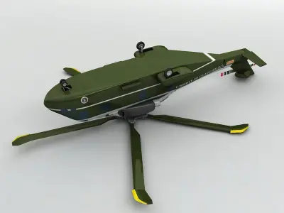Marine One US 101 Helicopter Low-poly 3D model