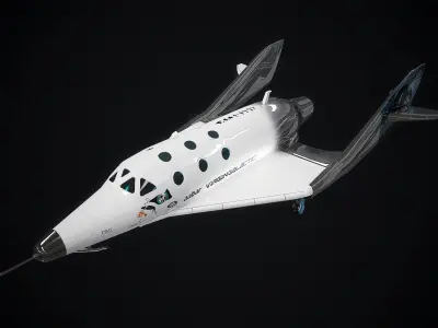 Virgin galactic spaceship Low-poly 3D model