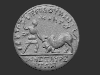 Set of 4 Ancient Coins 3D print model