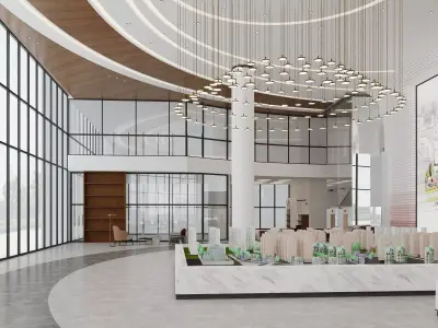 Modern Real Estate Sales Center Luxury Property Exhibition Hall 3D model