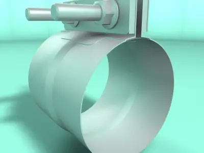 Tube clamp and adapter 3D model