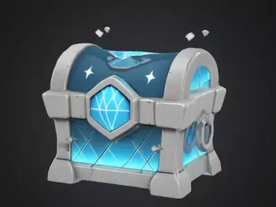  game diamond chest   free Free low-poly 3D model