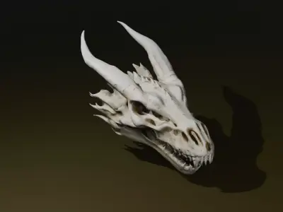 Mythcal ancient dragon skull 3D model