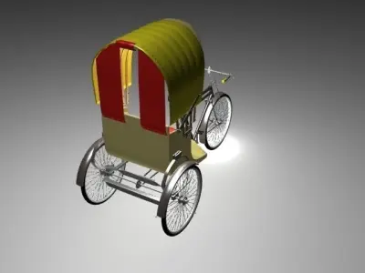Rickshaw with seat 3D model