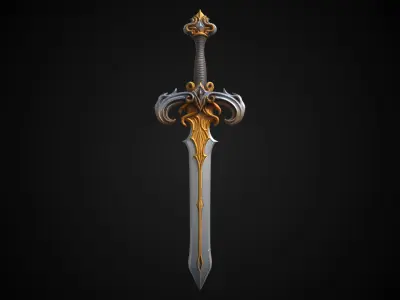 Stylized Elf Sword - Dawnpiercer - Game Ready 3D model