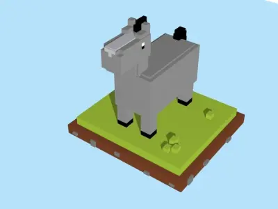 VOXEL HORSE - MODEL 4 Low-poly 3D model