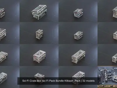 Sci-Fi Crate Box Sci Fi Pack Bundle Kitbash  Pack purchase