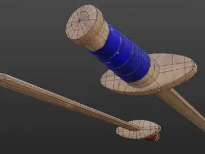 Wooden Sword Low-poly 3D model