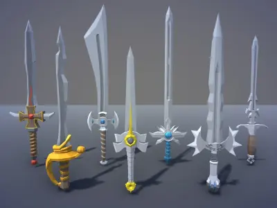 Free Low Poly Swords Free low-poly 3D model