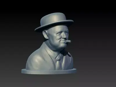 Winston Churchill Bust Ready for 3D printing 3D print model
