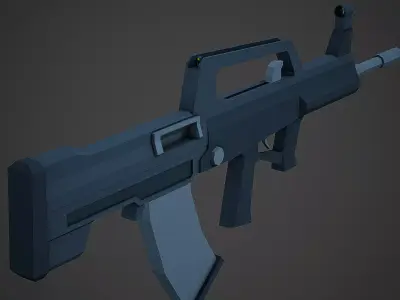 Stylized QBZ-95 Rifle Low Poly Mobile Ready Low-poly 3D model