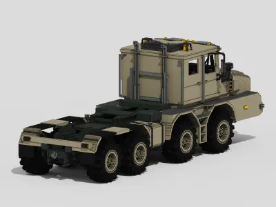 Voxel MZKT Volat Truck 741350 Low-poly 3D model