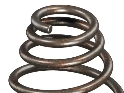 Rusty Steel Conical Spring 3D model