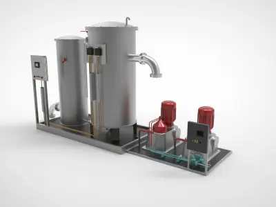 OWS Oil Water Separator ship system machinery room 3D model