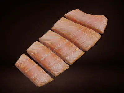 Salmon piece Low-poly 3D model