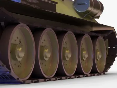 T-34-85 GameReady 3D tank Low-poly 3D model