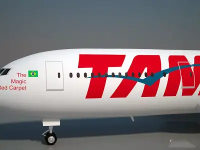TAM Airlines 777 300 ER 3D model