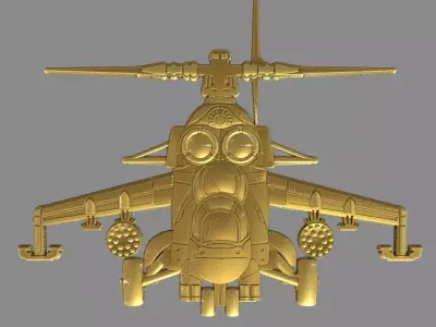 Helicopter MI-24 front view 3D print model