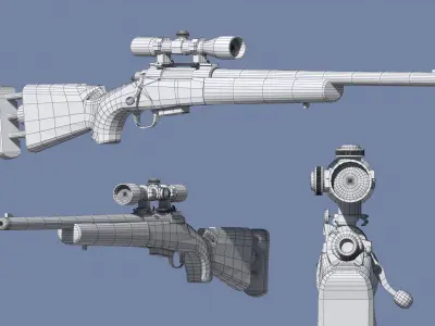 M24 Sniper Rifle Low-poly 3D model Low-poly 3D model