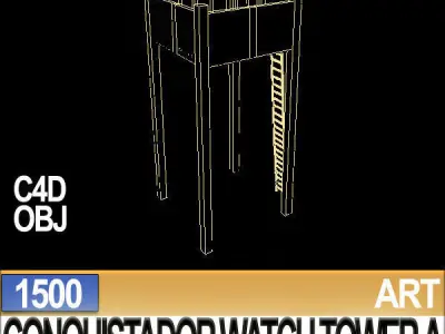 3D Models Conquistador Watch Tower A 1500 3D model