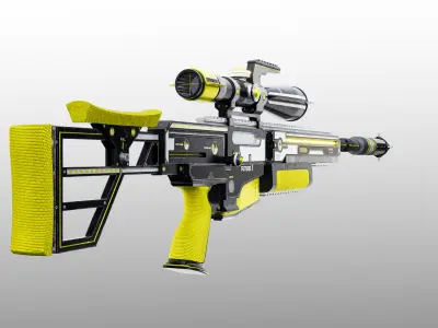 Sci-Fi Sniper Low-poly 3D model