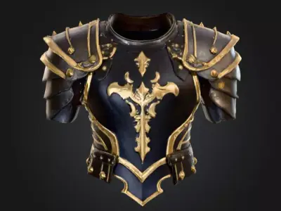 Ebon Shield Armor Low-poly 3D model