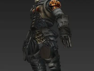 Robot Zombie RX 8 Rustbite also Body and Hand Rigged 3D model