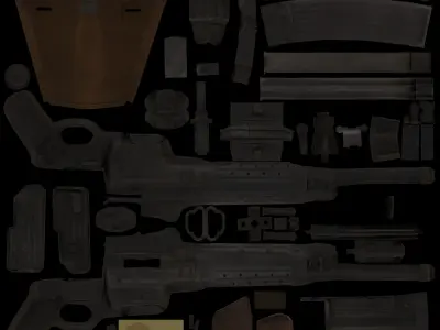 STG44 - Retopologized WW2 Scan Low-poly 3D model