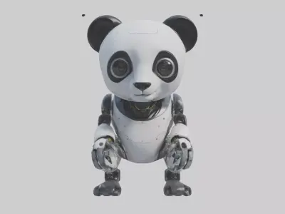 Robot version of a panda model 3D model
