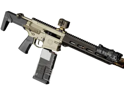 Q BOOMBOX 8 6 BLK RIFLE Low-poly 3D model