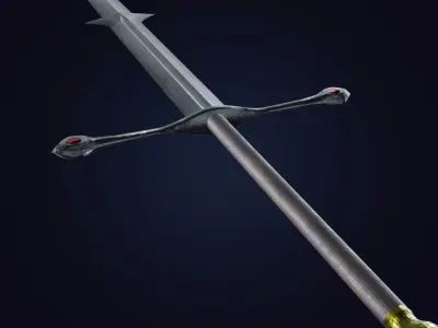 Zweihander sword Low-poly 3D model