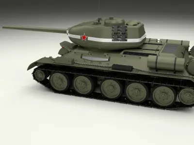 T-34 85 with Interior 3D model