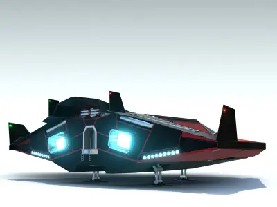Sci-Fi Combat Spaceship Low-poly 3D model