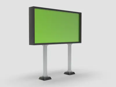 Style advertisement close to a street in city 3D model