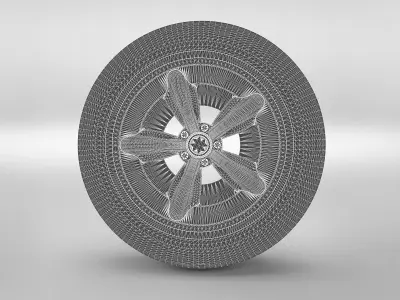 Wheel camouflaged tire Free low-poly 3D model