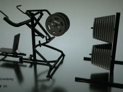 Gym Machine Back and Legs 01 3D model