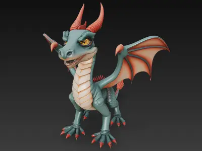 Dragon Realistic 3D Model Basic - Low Poly Realistic Low-poly 3D model