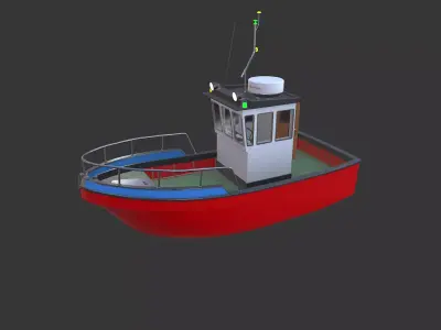 Small Boat Low-poly PBR Low-poly 3D model