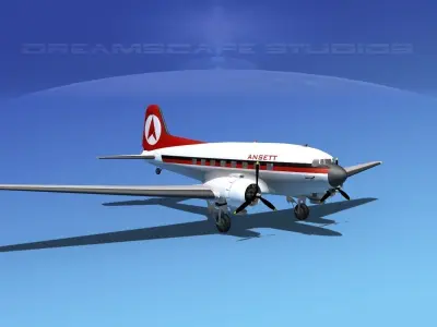 Douglas DC-3 Ansett Airways 3D model