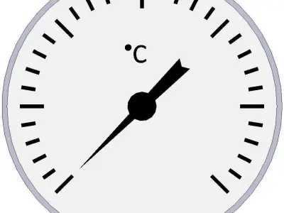 Thermometer d80 mm in a sleeve L160 mm 3D model