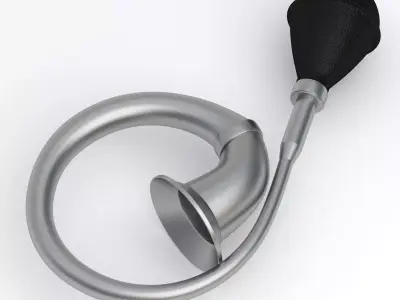 Vintage Vehicle Horn Silver 02 3D model