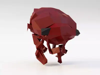 Flea 3d model polygonal creature Low-poly 3D model
