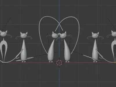 Cat figures 3D model